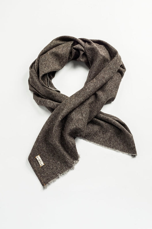 Turf Snowstorm Irish Tweed Scarf-Scarves & Shawls-STABLE of Ireland