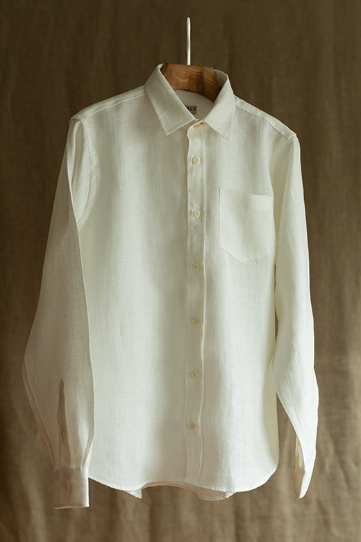 White Irish Linen Shirt-Shirt-STABLE of Ireland