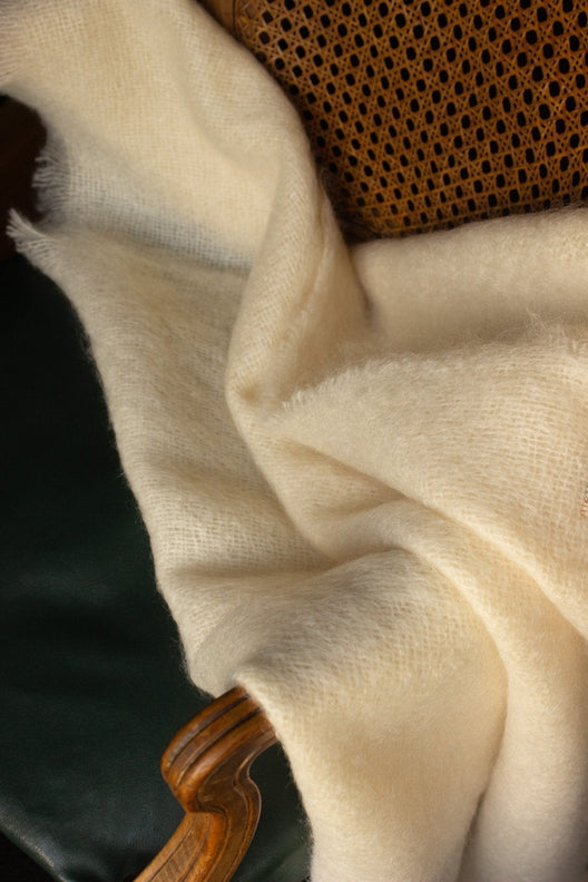 Cream Mohair Blanket-Blankets-STABLE of Ireland