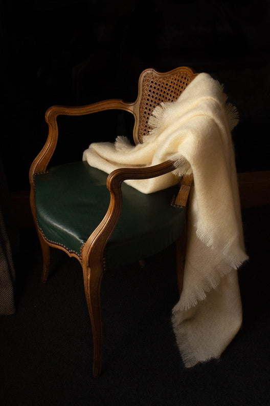 Cream Mohair Blanket-Blankets-STABLE of Ireland