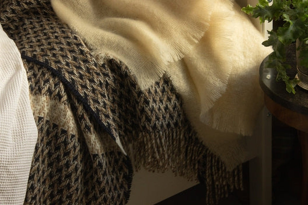 Cream Mohair Blanket-Blankets-STABLE of Ireland