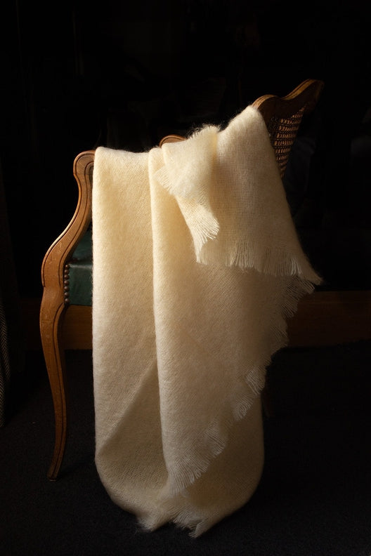 Cream Mohair Blanket-Blankets-STABLE of Ireland