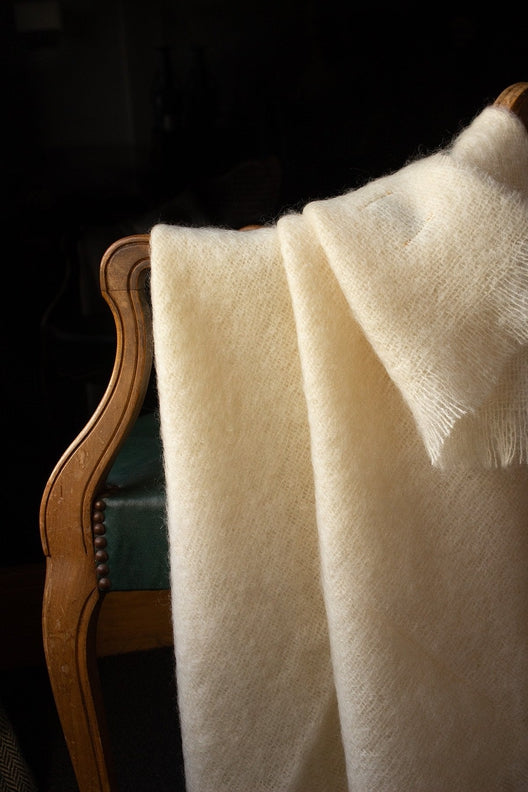 Cream Mohair Blanket-Blankets-STABLE of Ireland