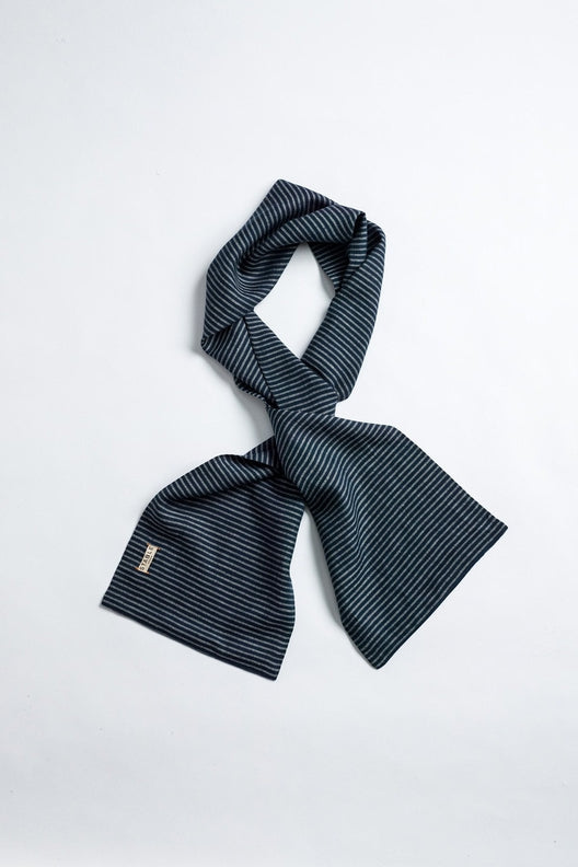 The STABLE Irish Linen Scarf - Navy Stripe-Scarves & Shawls-STABLE of Ireland