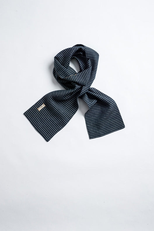 The STABLE Irish Linen Scarf - Navy Stripe-Scarves & Shawls-STABLE of Ireland